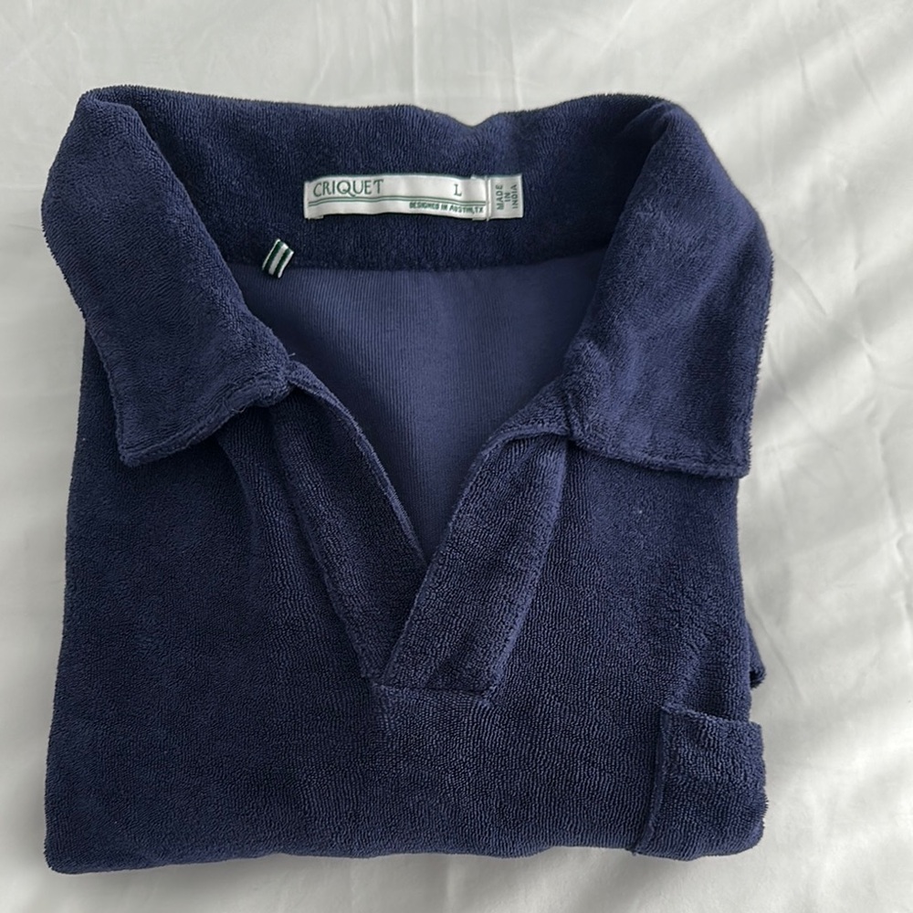 Criquet Men's Navy Terri-cloth Polo